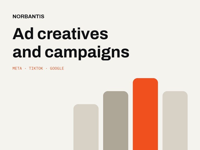 Norbantis: ad creatives and campaigns for Meta, TikTok and Google